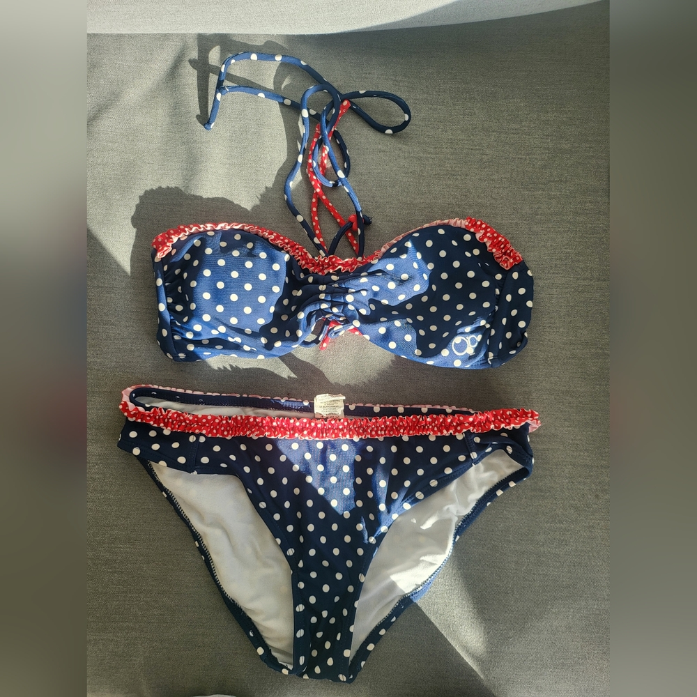 OP Navy and White Polka Dot Bikini